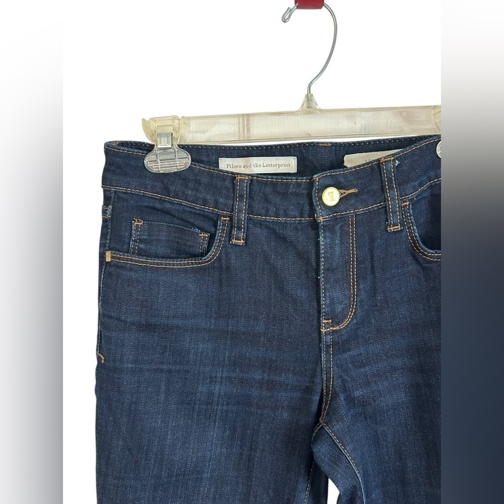 Pilcro And The Letterpress Anthropologie Dark Wash Stet Jeans Denim Womens Sz 28 - Picture 5 of 12
